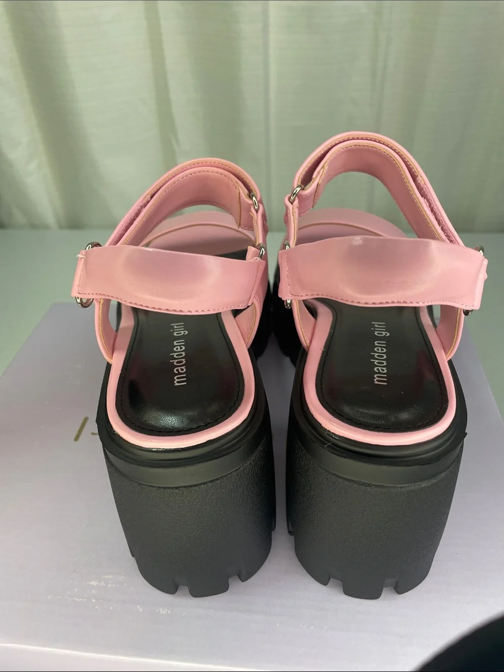 Madden Girl Pink Platform Lug Sandals